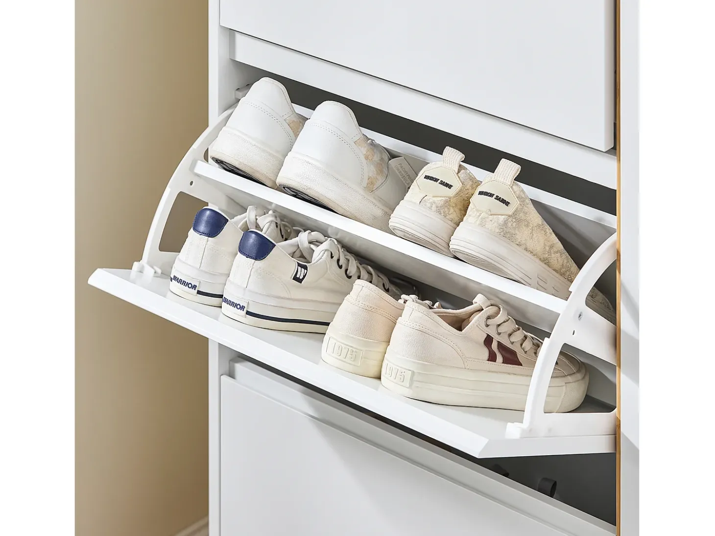 SoBuy, suporte para sapatos de entrada, suporte para sapatos, prateleira de sapatos estreita, FSR189-WN