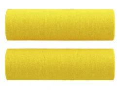 Sofá 2 lug. + almofadas decorativas 120 cm tecido amarelo-claro PT355277