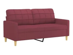 Sofá 2 lug. + almofadas decorativas 140cm tecido vermelho tinto PT677488