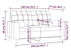 Sofá 2 lug. + almofadas decorativas 140cm tecido vermelho tinto