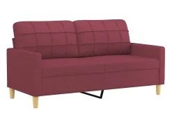 Sofá 2 lug. + almofadas decorativas 140cm tecido vermelho tinto