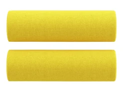 Sofá 2 lug. + almofadas decorativas 140 cm tecido amarelo-claro PT487712
