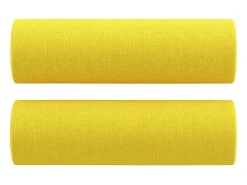 Sofá 2 lug. + almofadas decorativas 140 cm tecido amarelo-claro PT561248