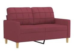 Sofá 2 lug. + almofadas decorativas 120cm tecido vermelho tinto PT479087