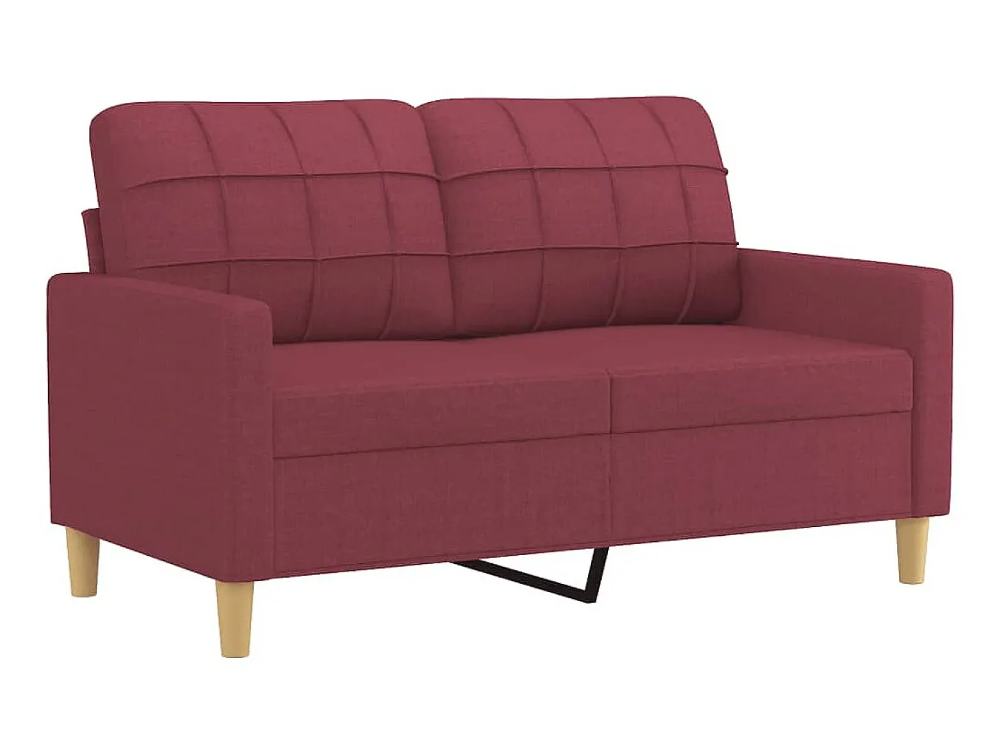Sofá 2 lug. + almofadas decorativas 120cm tecido vermelho tinto PT479087