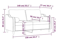 Sofá 2 lug. + almofadas decorativas 140 cm tecido amarelo-claro