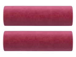 Sofá 3 lug. + almofadas decorativas 180cm veludo vermelho tinto
