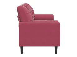 Sofá 3 lug. + almofadas decorativas 180cm veludo vermelho tinto