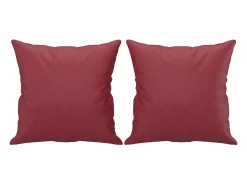 Sofá 3 lug. c/ almofadas 180 cm couro artificial vermelho tinto