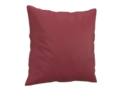Sofá 3 lug. c/ almofadas 180 cm couro artificial vermelho tinto