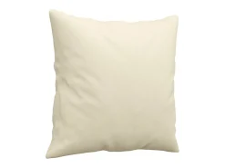 Sofá 3 lug. c/ almofadas decorativas 180 cm couro artif. creme