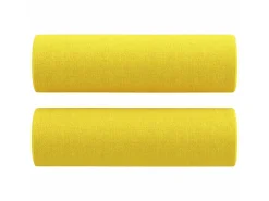 Sofá 3 lugares + almofadas decoração 180cm tecido amarelo-claro PT435498