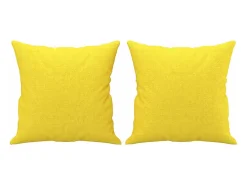 Sofá 3 lugares + almofadas decoração 180cm tecido amarelo-claro PT521443