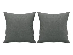 Sofá 3 lugares + almofadas decoração 180 cm tecido cinza-escuro
