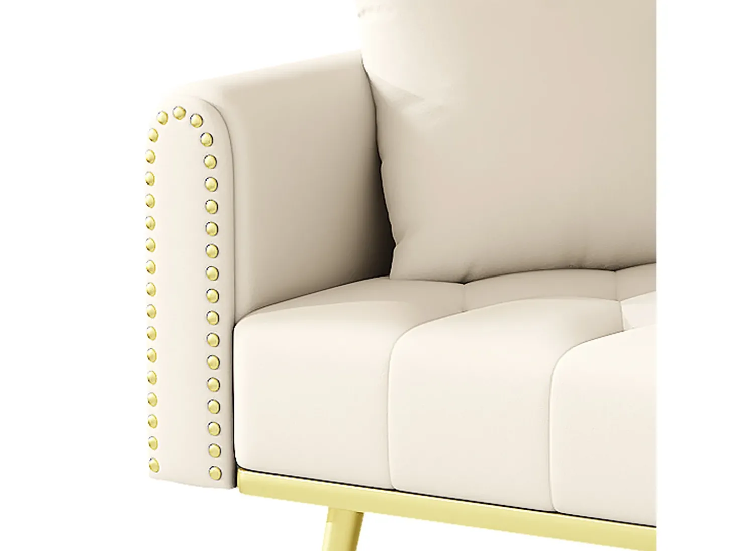 Sofá 2 lugares - com função relax - três posições de inclinação ajustáveis - porta-copos incluído - bege
