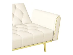 Sofá 2 lugares - com função relax - três posições de inclinação ajustáveis - porta-copos incluído - bege