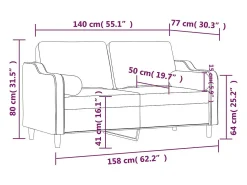 Sofá 2 lugares +almofadas decorativas 140cm tecido cinza-escuro