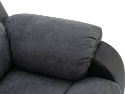 Sofá 3 lugares articulado em microfibra e pele sintética cinzento e preto BRODY