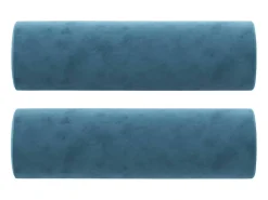 Sofá 2 lugares c/ almofadas decorativas 120 cm veludo azul