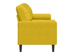 Sofá 3 lugares c/ almofadas decorativas 180 cm veludo amarelo
