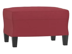 Sofá 3 lugares c/ apoio pés 180 cm couro artif. vermelho tinto PT752979