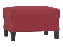 Sofá 3 lugares c/ apoio pés 180 cm couro artif. vermelho tinto PT180379