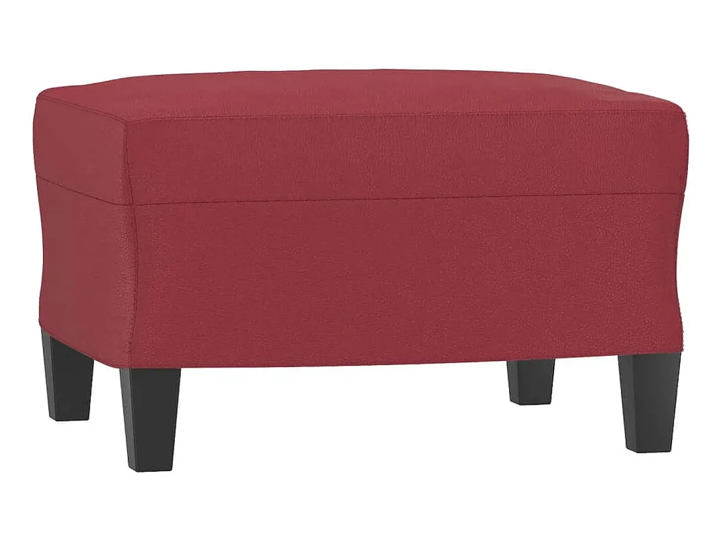 Sofá 3 lugares c/ apoio pés 180 cm couro artif. vermelho tinto PT180379