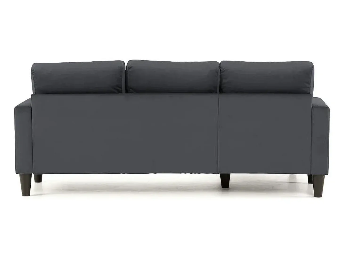 Sofá 3 lugares Cinzento Escuro avec chaise longue reversível lado direito/esquerdoche (226 x 140 x 85 cm) - FOX