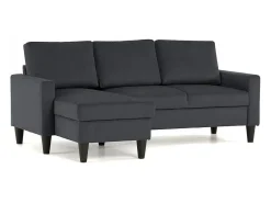 Sofá 3 lugares Cinzento Escuro avec chaise longue reversível lado direito/esquerdoche (226 x 140 x 85 cm) - FOX