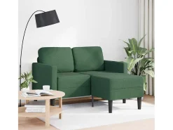 Sofá 2 lugares com Chaise em L 125 cm linho verde escuro