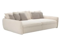 Sofá 4 lugares com conforto e assento profundo em tecido chenille bege GIANOLA da Maison Céphy