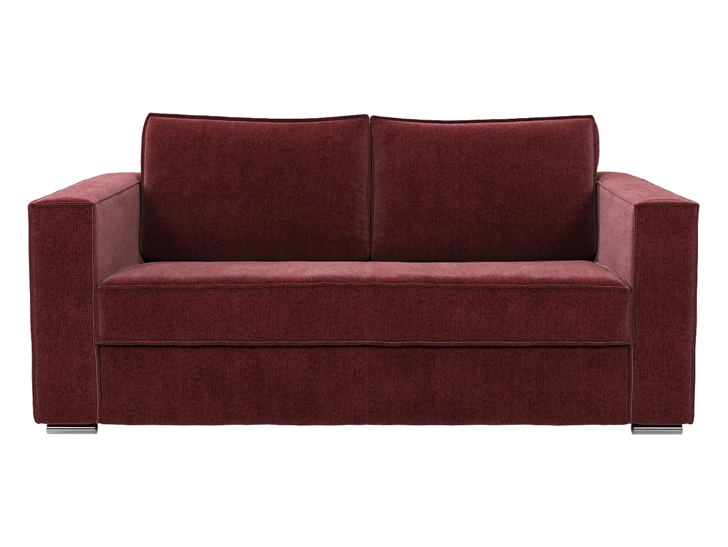 Sofá 4 lugares conversível abertura rápida tecido chenille bordô área de dormir 160cm - 18cm LORETO