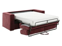 Sofá 4 lugares conversível abertura rápida tecido chenille bordô área de dormir 160cm - 18cm LORETO