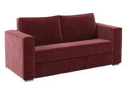 Sofá 4 lugares conversível abertura rápida em tecido chenille bordeaux cama 160cm - 14cm LORETO
