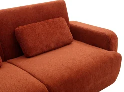 Sofá 3 lugares conversível clic-clac em tecido chenille terracotta LOMARIO