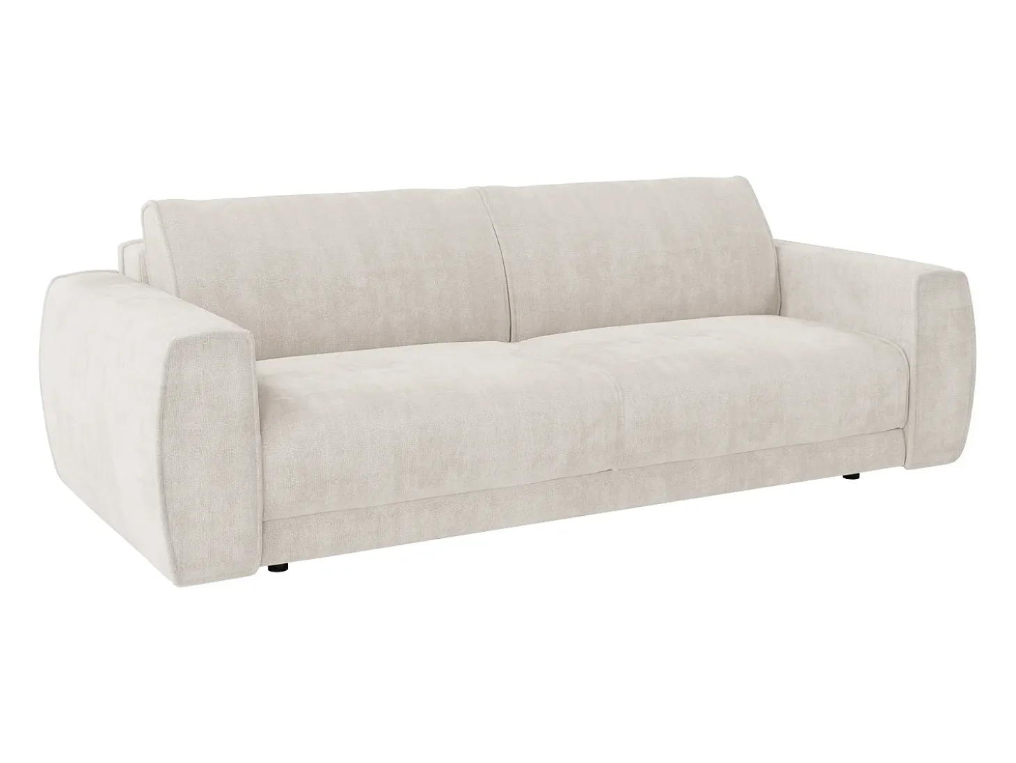 Sofá 4 lugares conversível expresso em tecido chenille bege 160 cm colchão 13 cm VOMERA
