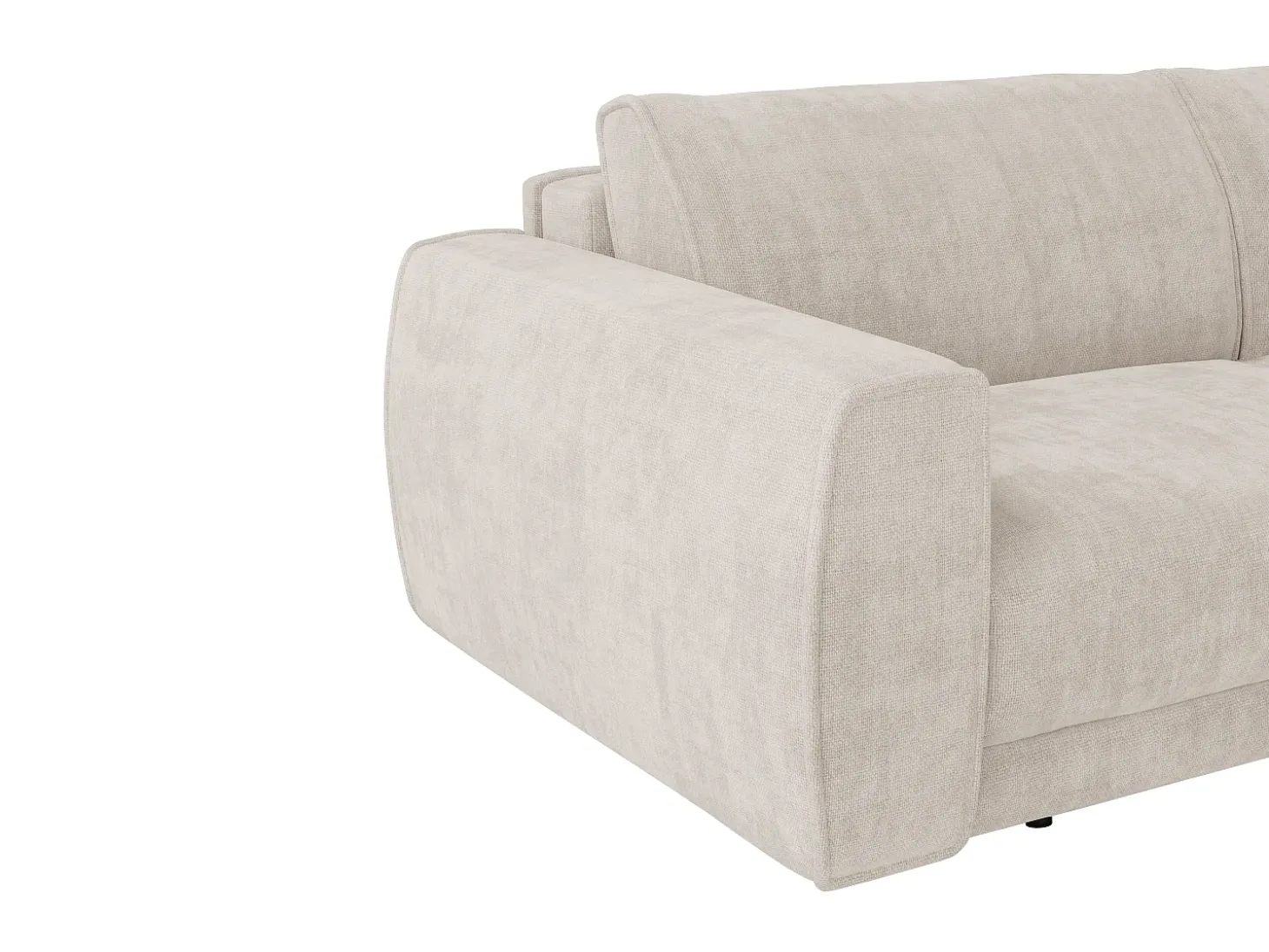 Sofá 4 lugares conversível expresso em tecido chenille bege 160 cm colchão 13 cm VOMERA
