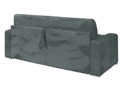Sofá 4 lugares convert. abert. rápida veludo canelado cinza 160cm e 22cm CALITO