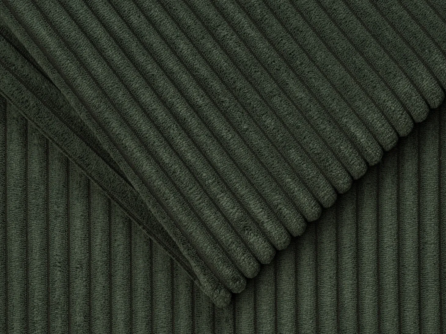 Sofá 4 lugares convert. abert. rápida veludo canelado verde 160 cm e colchão 18 cm CALITO