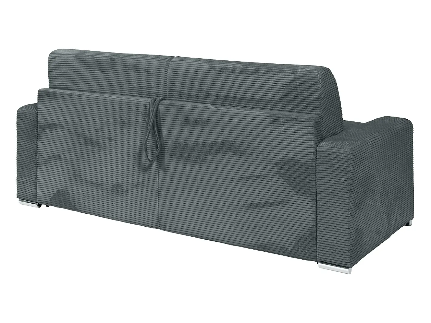 Sofá 4 lugares convert. abert. rápida veludo canelado cinza 160cm e 14cm CALITO