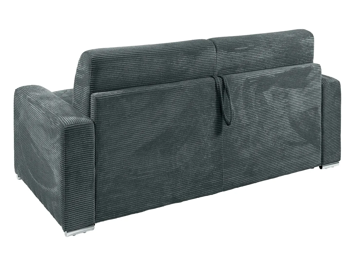 Sofá 4 lugares convert. abert. rápida veludo canelado cinza antracite 160cm e 18cm CALITO