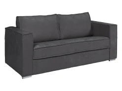 Sofá 3 lugares convert. Abert. rápida tecido chenille bege, cama 140 cm e 18 cm LORETO