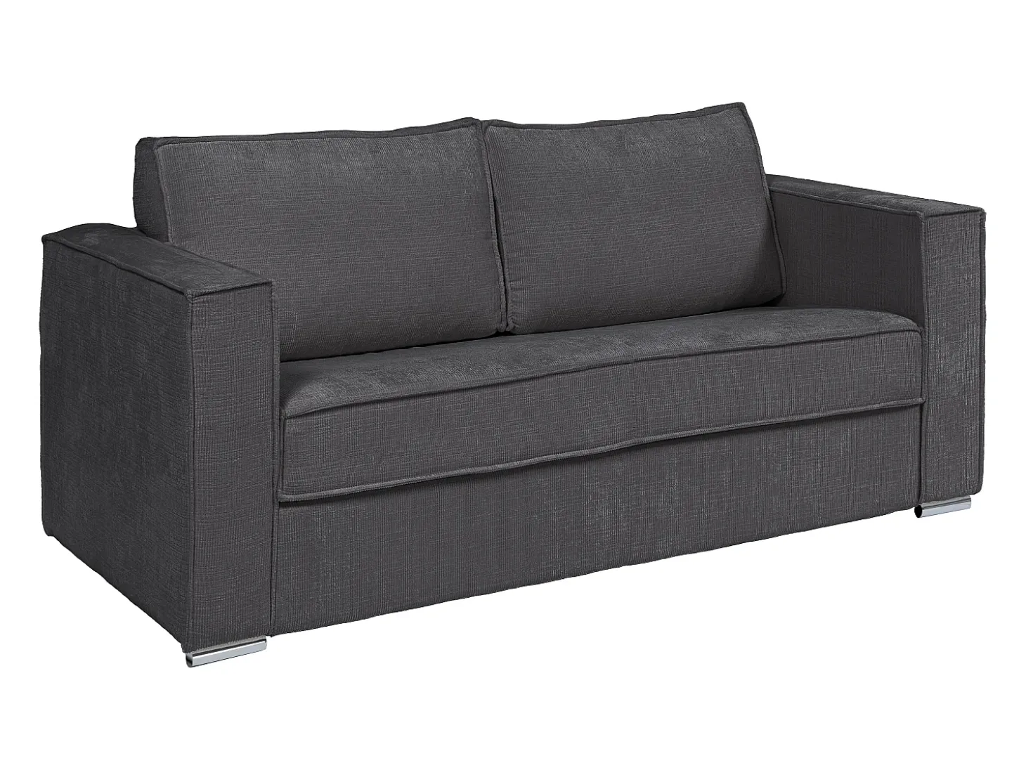 Sofá 3 lugares convert. Abert. rápida tecido chenille bege, cama 140 cm e 18 cm LORETO
