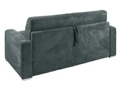 Sofá 3 lugares convert. abert. rápida veludo canelado cinza antracite 140cm e 18cm CALITO