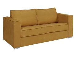 Sofá 4 lugares convertível abert. rápida tecido chenille bege 160cm colchão 22cm LORETO