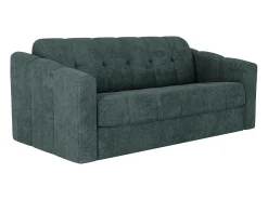 Sofá 3 lugares convertível abertura rápida tecido texturizado azul pato 140 cm Colchão 18 cm DARIELO