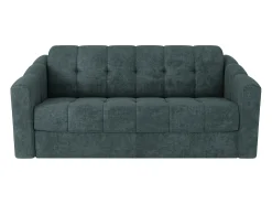 Sofá 3 lugares convertível abertura rápida tecido texturizado azul pato 140 cm Colchão 18 cm DARIELO