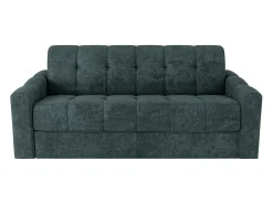 Sofá 3 lugares convertível abertura rápida tecido texturizado azul pato 140 cm Colchão 22 cm DARIELO