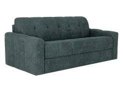 Sofá 3 lugares convertível abertura rápida tecido texturizado azul pato 140 cm Colchão 22 cm DARIELO