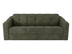 Sofá 4 lugares convertível abertura rápida tecido verde caqui ripas largas 160 cm - 14 cm DARIELO